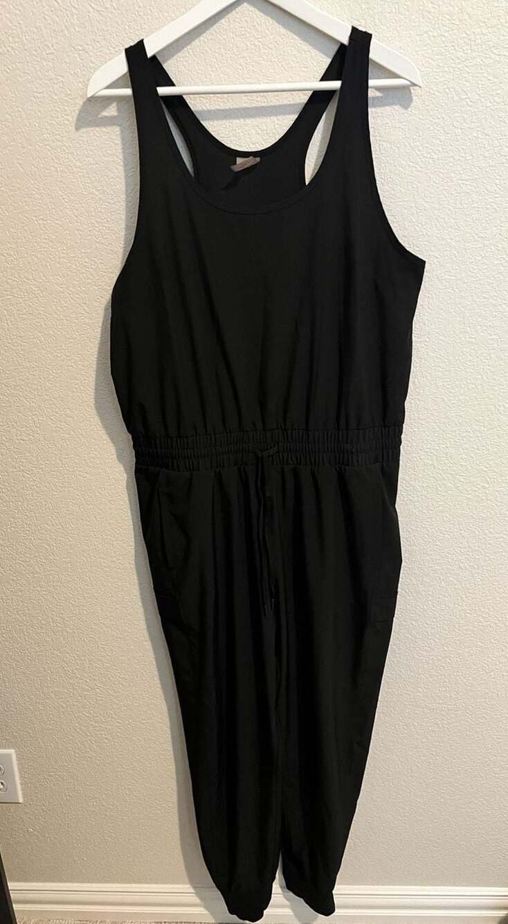 Calia Women's Sleeveless Athletic Jumpsuit with Drawstring Waist and Pockets